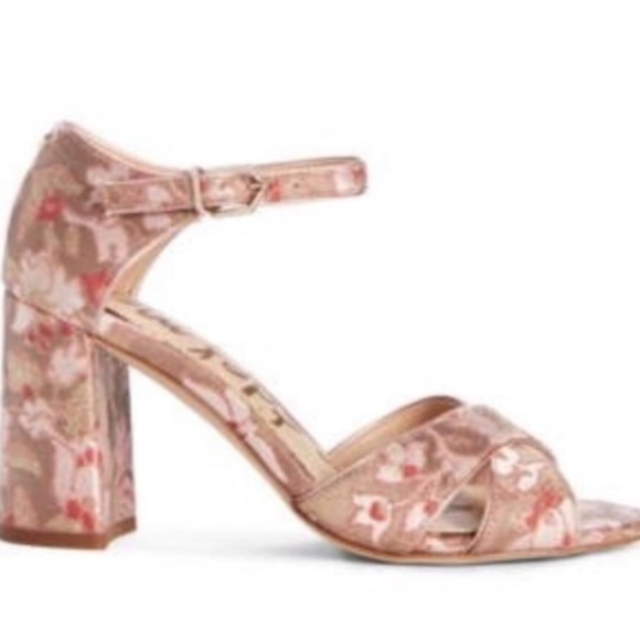 Sam Edelman Orlane Dusty Rose Sandals Block Heel Open Toe Women's Size 9m - Picture 2 of 16